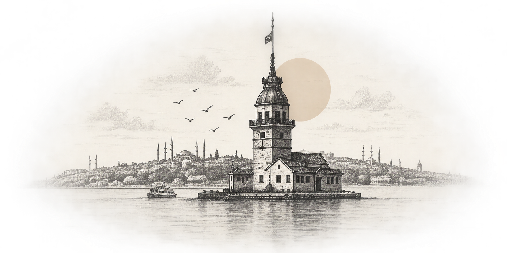 Kız Kulesi illüstrasyonu
